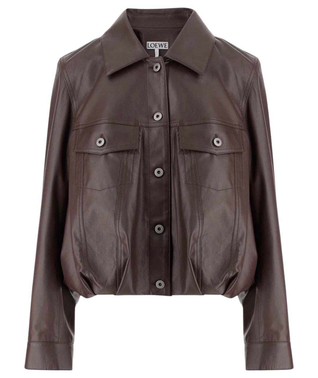 LOEWE Коричневая кожаная куртка, фото 1