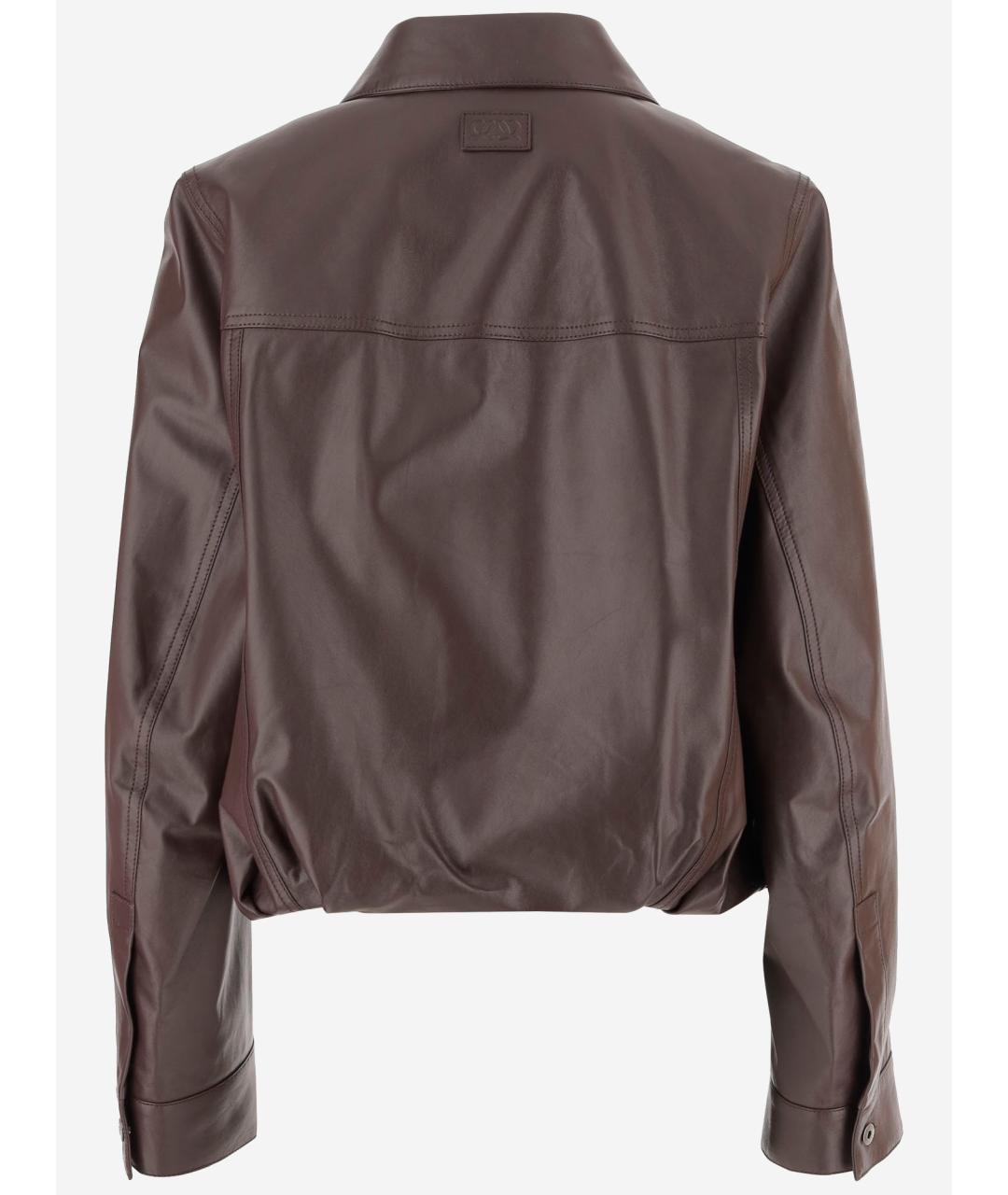 LOEWE Коричневая кожаная куртка, фото 2