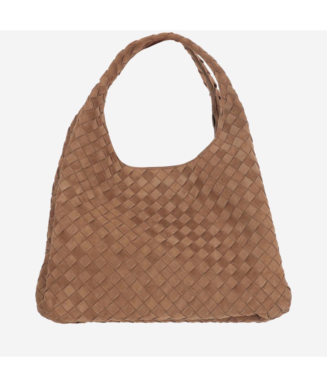 BOTTEGA VENETA Коричневая замшевая сумка тоут, фото 3