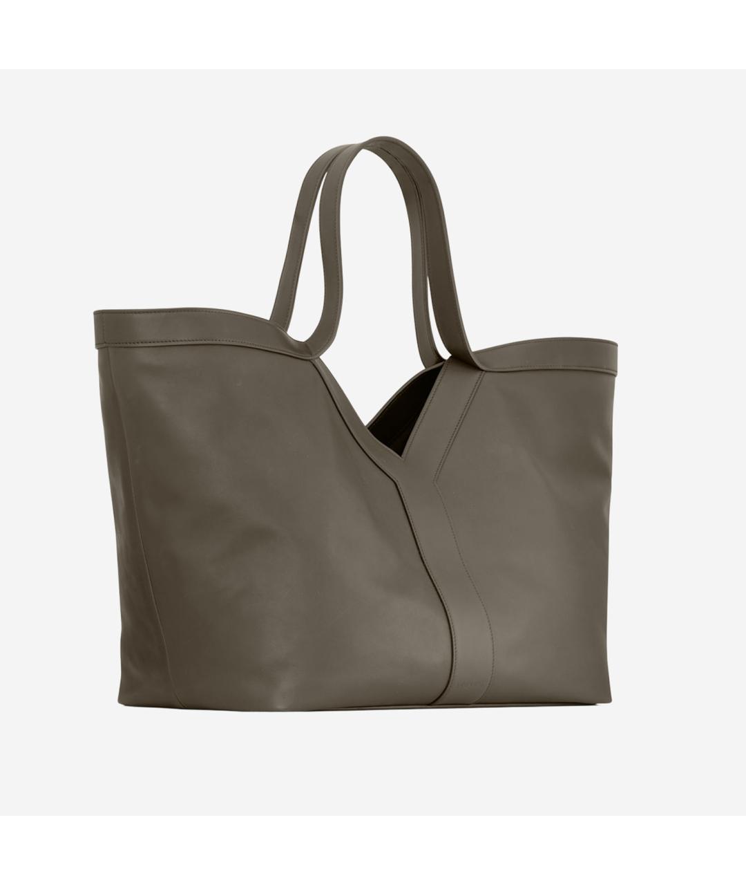 SAINT LAURENT Зеленая кожаная сумка тоут, фото 2