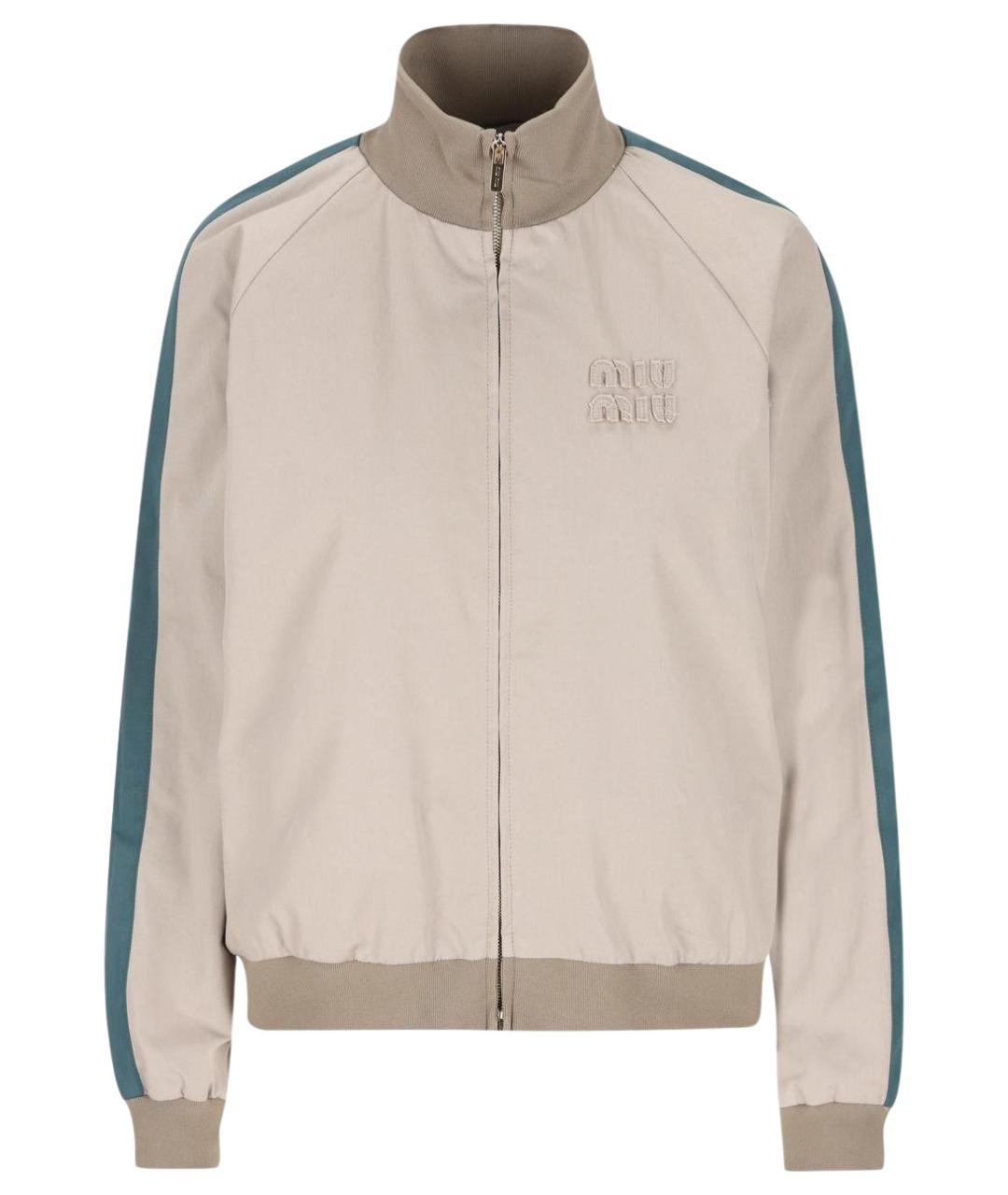 MIU MIU Бежевая хлопковая куртка, фото 1