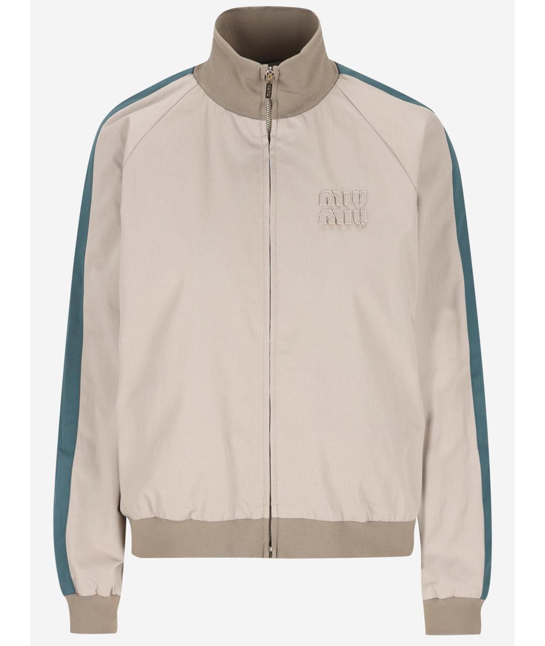 MIU MIU Бежевая хлопковая куртка, фото 4