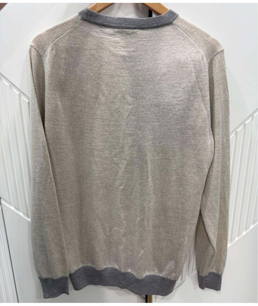 CANALI Бежевый шерстяной джемпер / свитер, фото 4