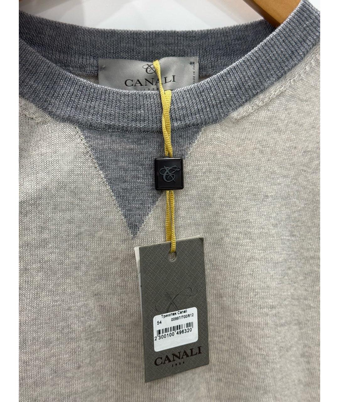 CANALI Бежевый шерстяной джемпер / свитер, фото 3