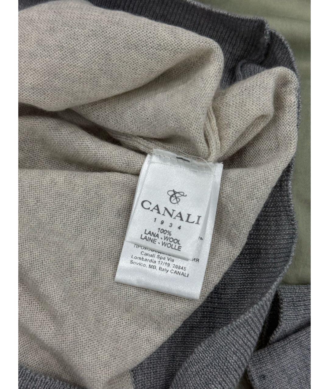 CANALI Бежевый шерстяной джемпер / свитер, фото 6