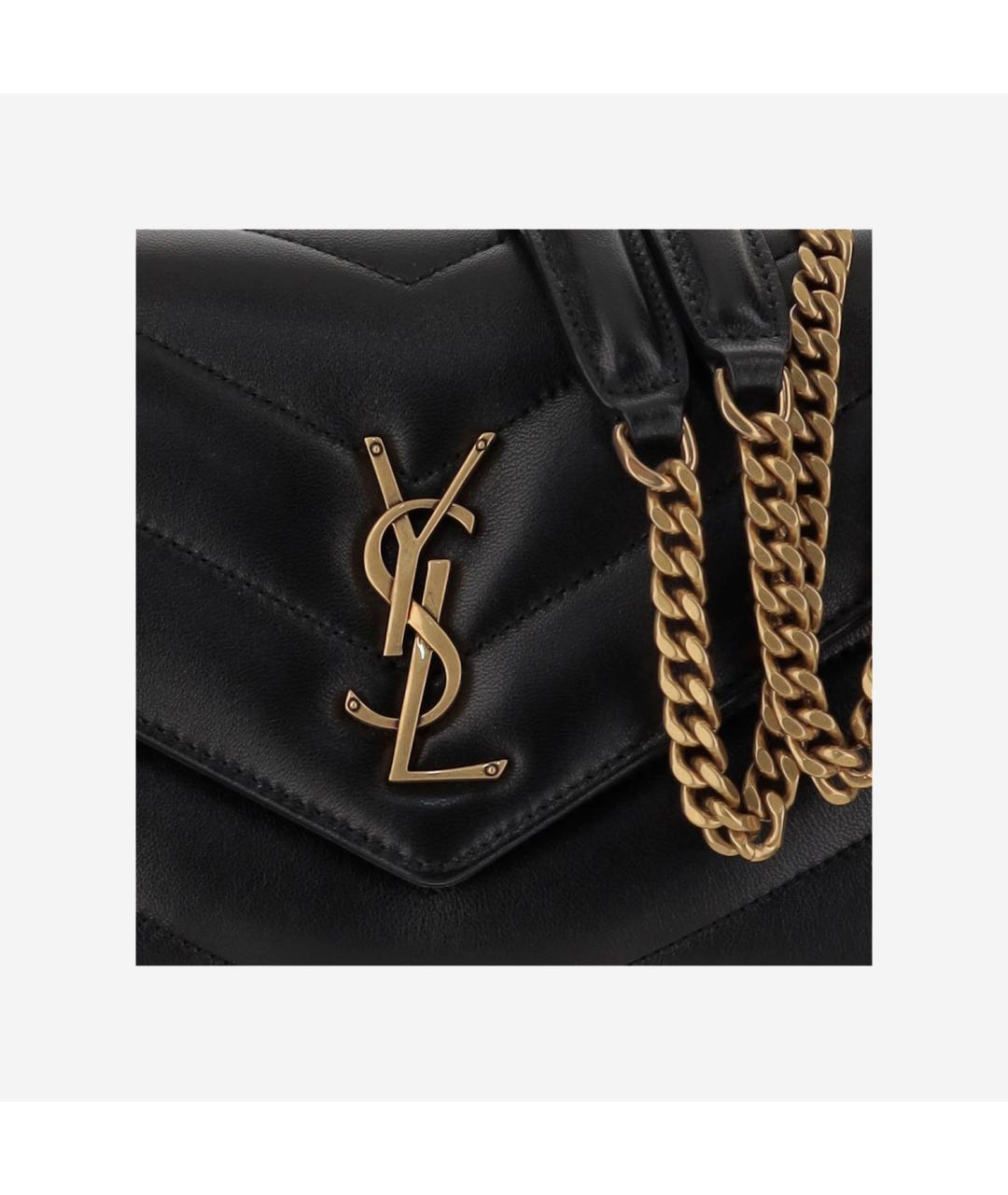 SAINT LAURENT Черная кожаная сумка через плечо, фото 4