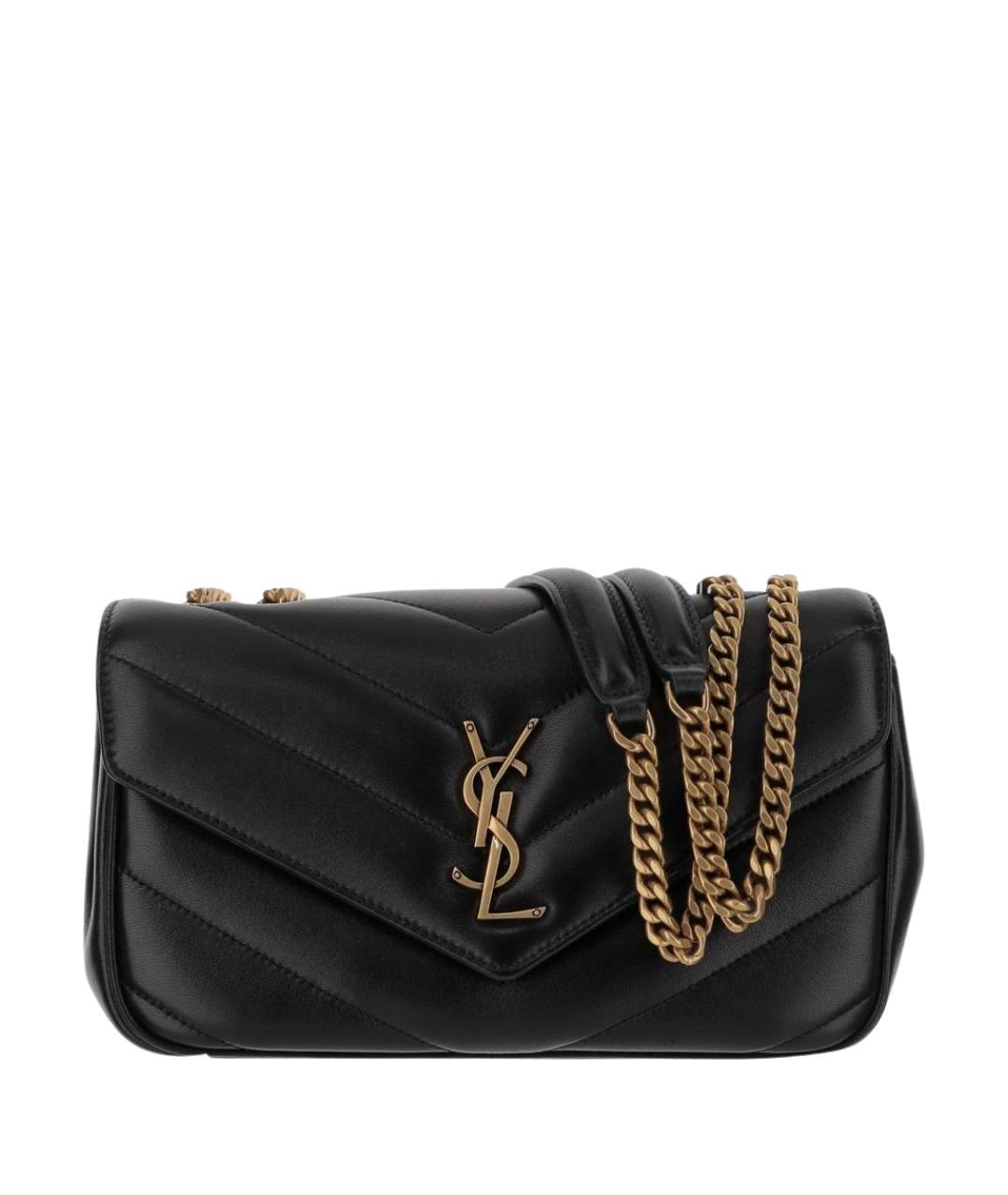 SAINT LAURENT Черная кожаная сумка через плечо, фото 1