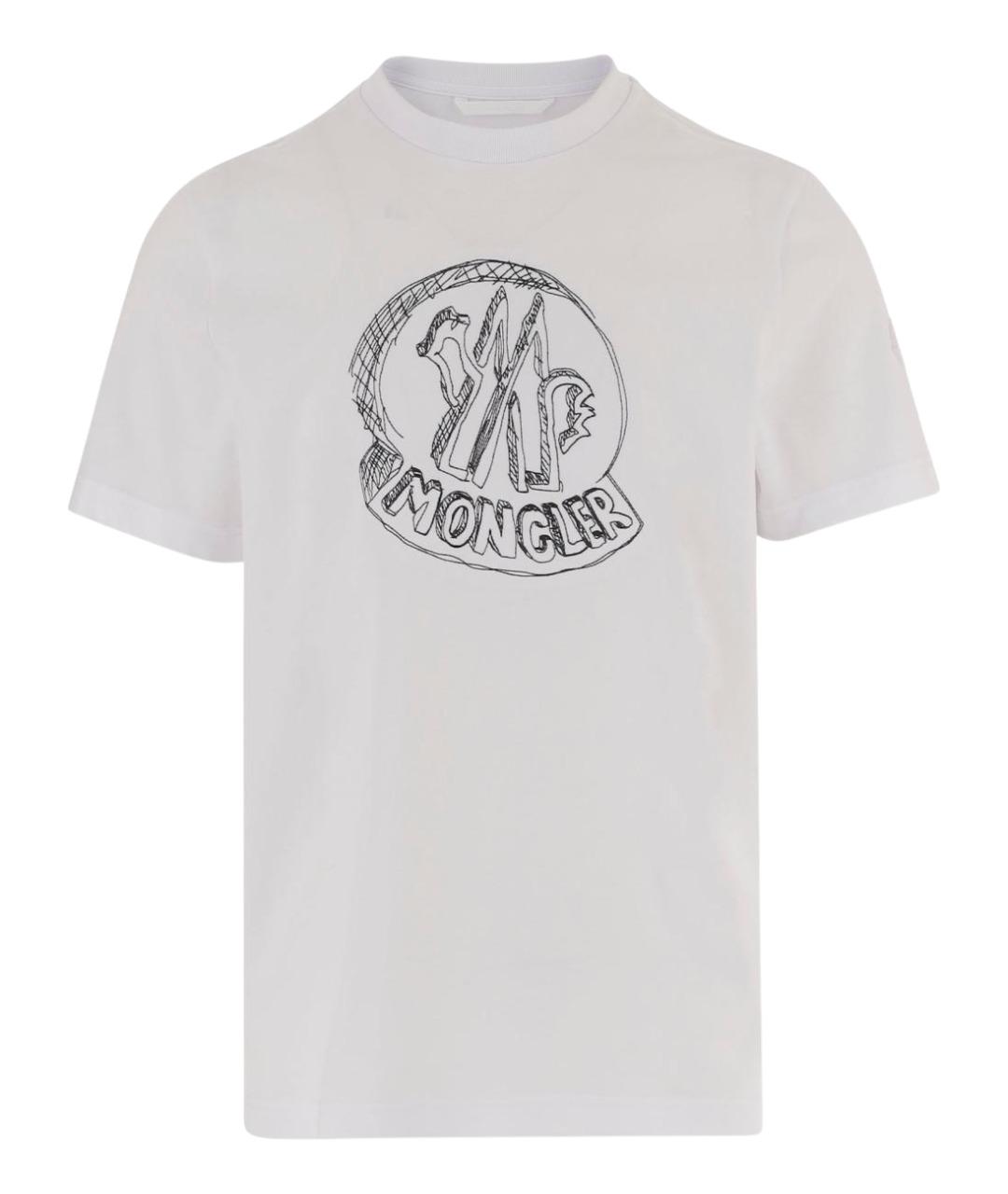 MONCLER Белая хлопковая футболка, фото 1