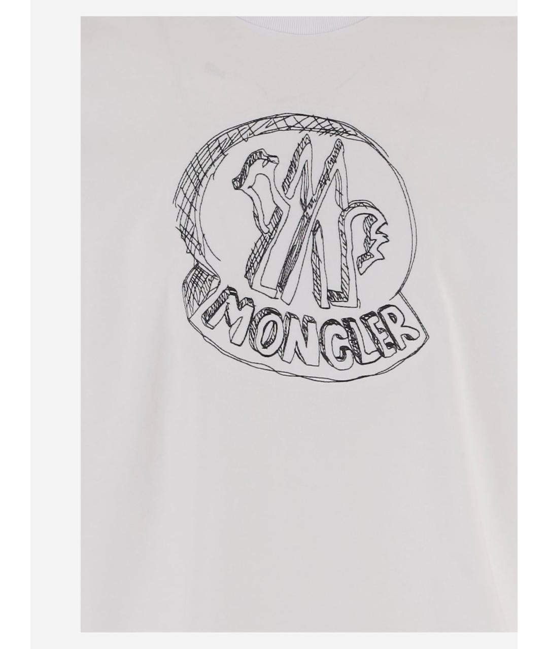 MONCLER Белая хлопковая футболка, фото 3