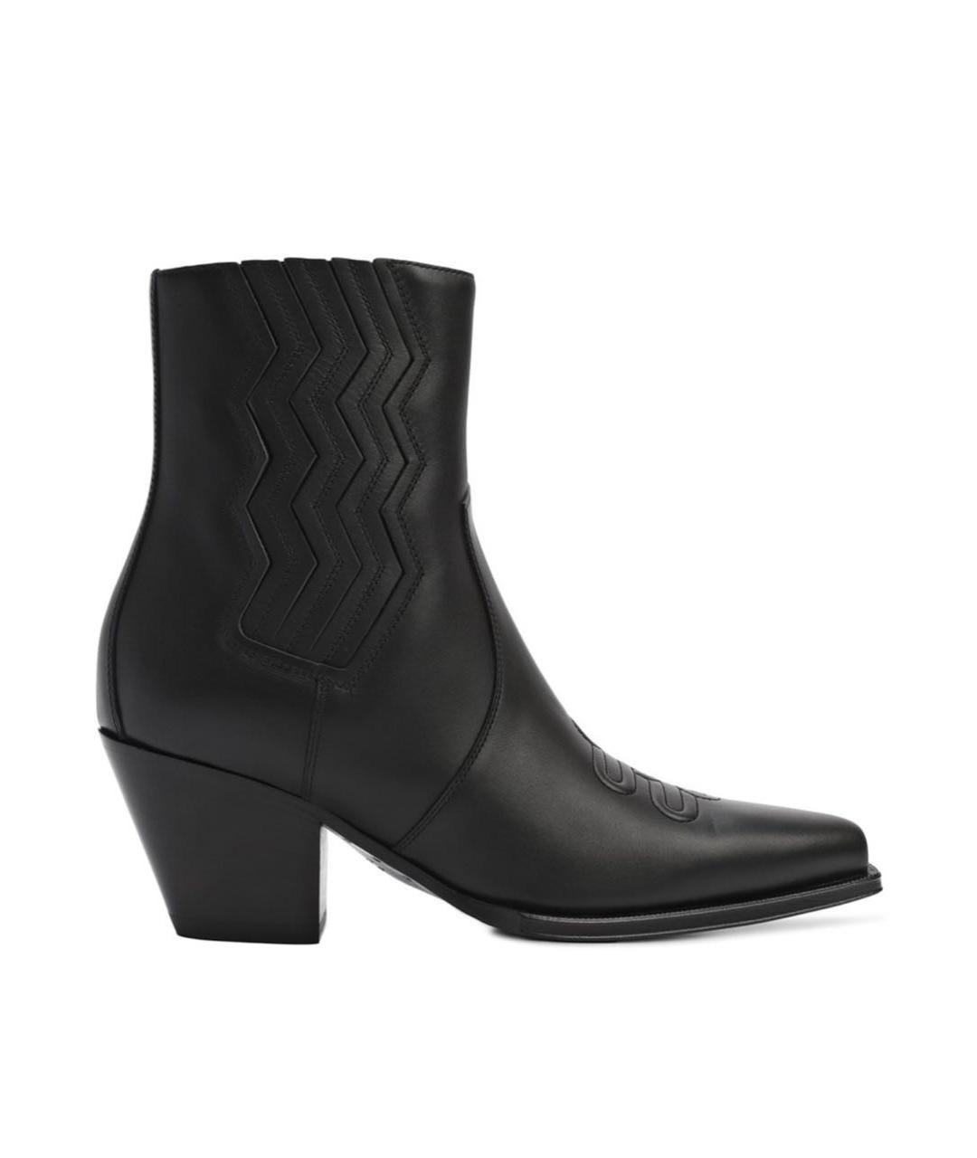 HERMES Черные кожаные полусапоги, фото 1