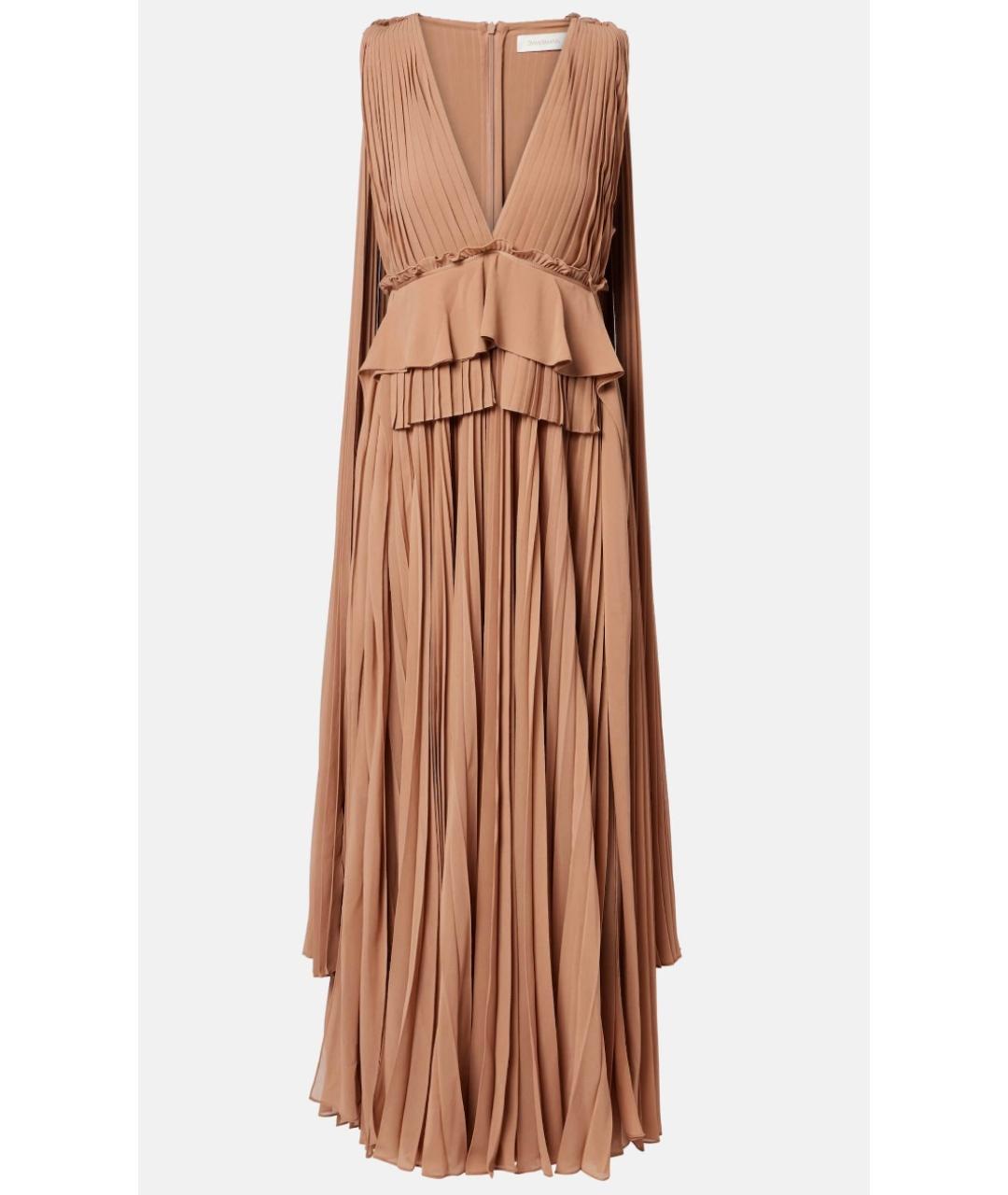 ZIMMERMANN Бежевое полиэстеровое коктейльное платье, фото 9