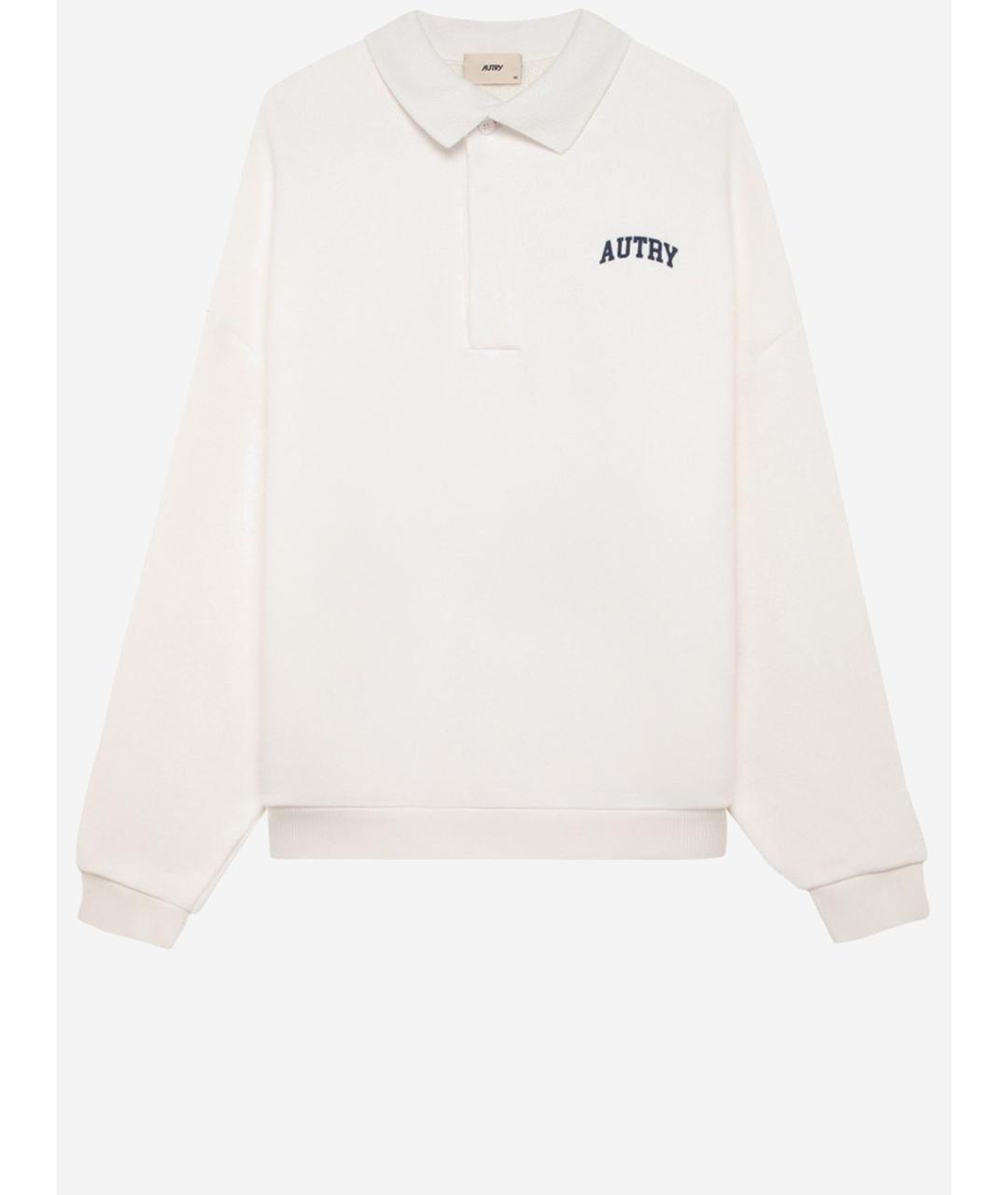 AUTRY Белое хлопковое поло с длинным рукавом, фото 4