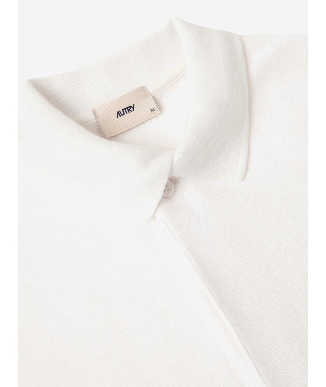 AUTRY Белое хлопковое поло с длинным рукавом, фото 3