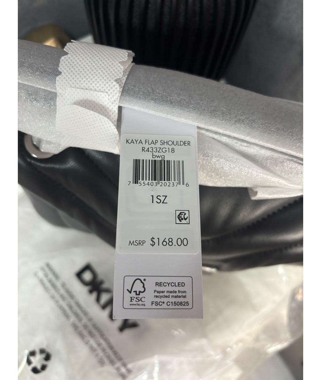 DKNY Черная сумка через плечо из искусственной кожи, фото 6