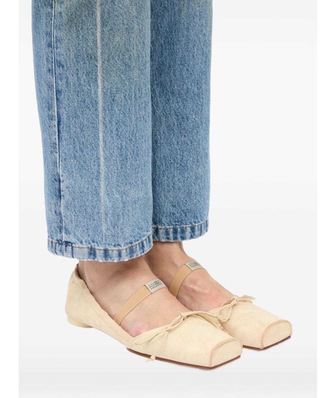 MM6 MAISON MARGIELA Бежевые кожаные балетки, фото 3