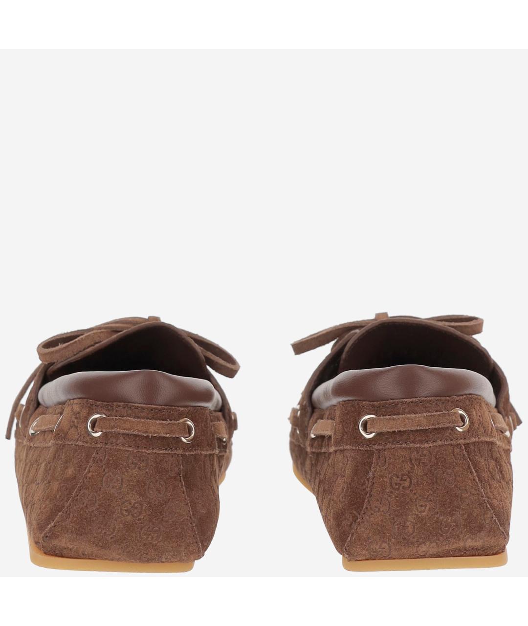 GUCCI Коричневые замшевые лоферы, фото 4
