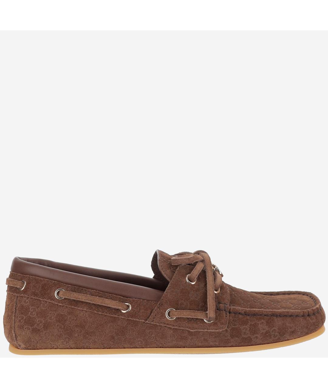 GUCCI Коричневые замшевые лоферы, фото 6