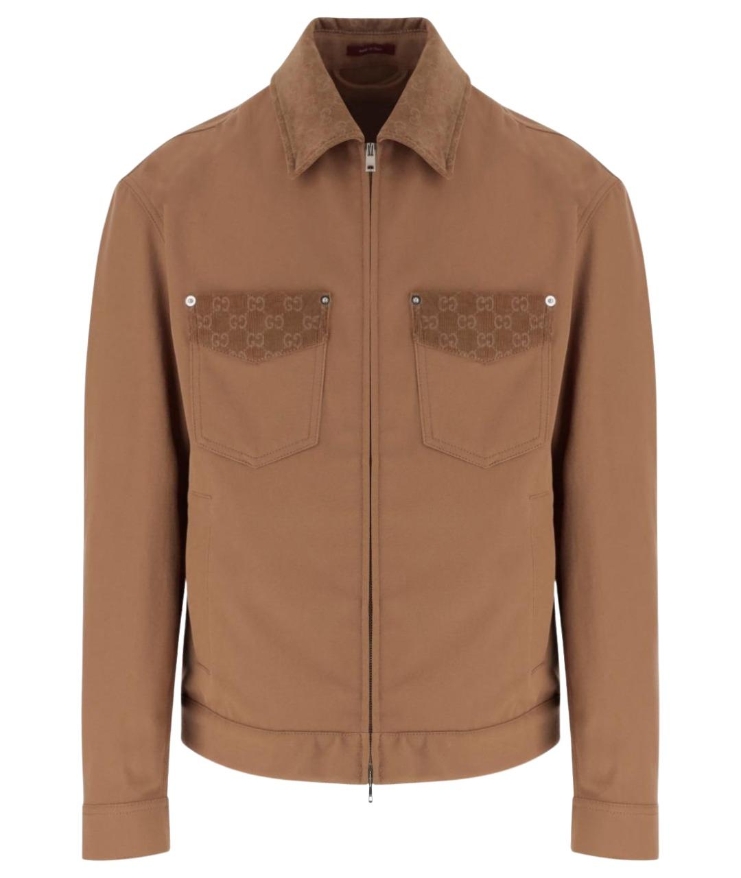 GUCCI Коричневая хлопковая куртка, фото 4