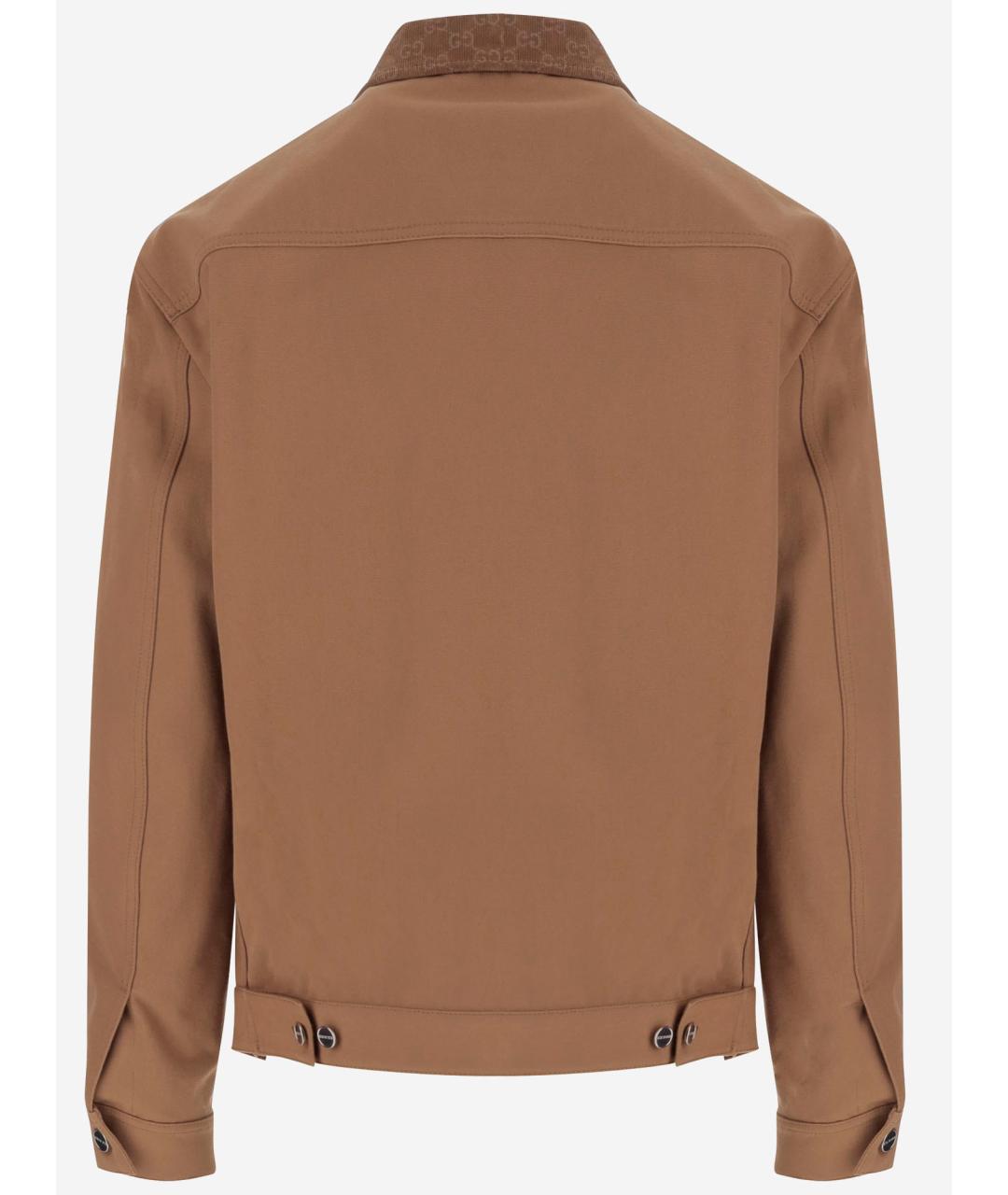 GUCCI Коричневая хлопковая куртка, фото 2