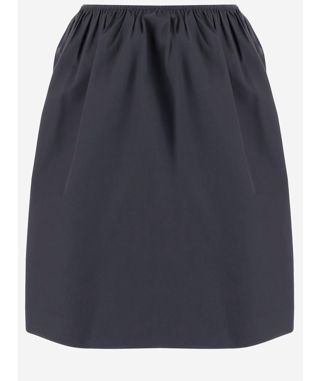 MIU MIU Серая хлопковая юбка мини, фото 2