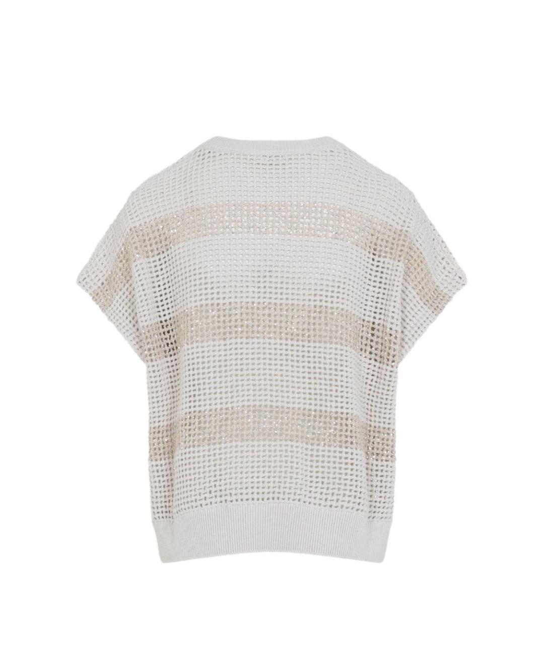 BRUNELLO CUCINELLI Бежевый хлопковый джемпер / свитер, фото 3