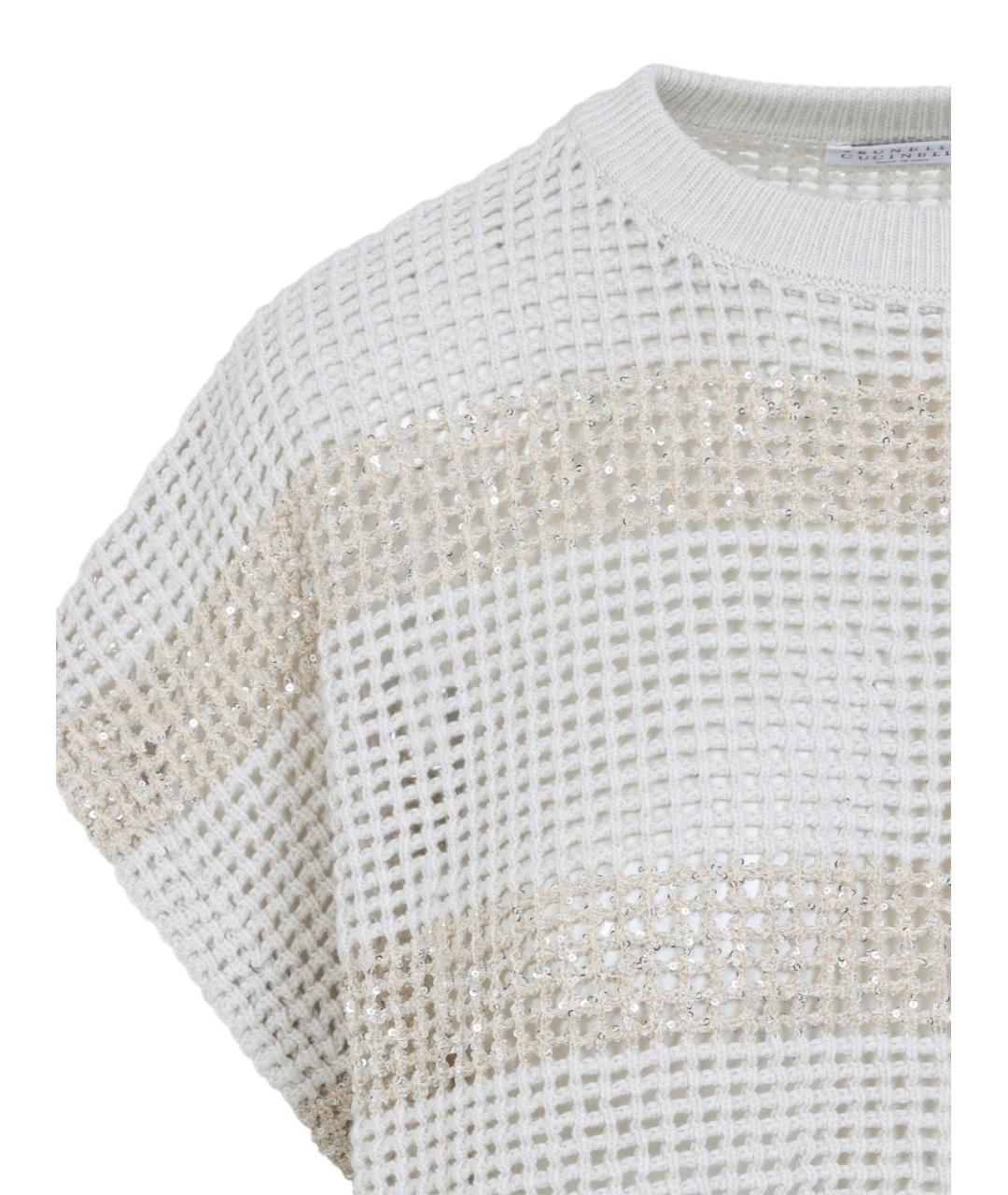 BRUNELLO CUCINELLI Бежевый хлопковый джемпер / свитер, фото 2