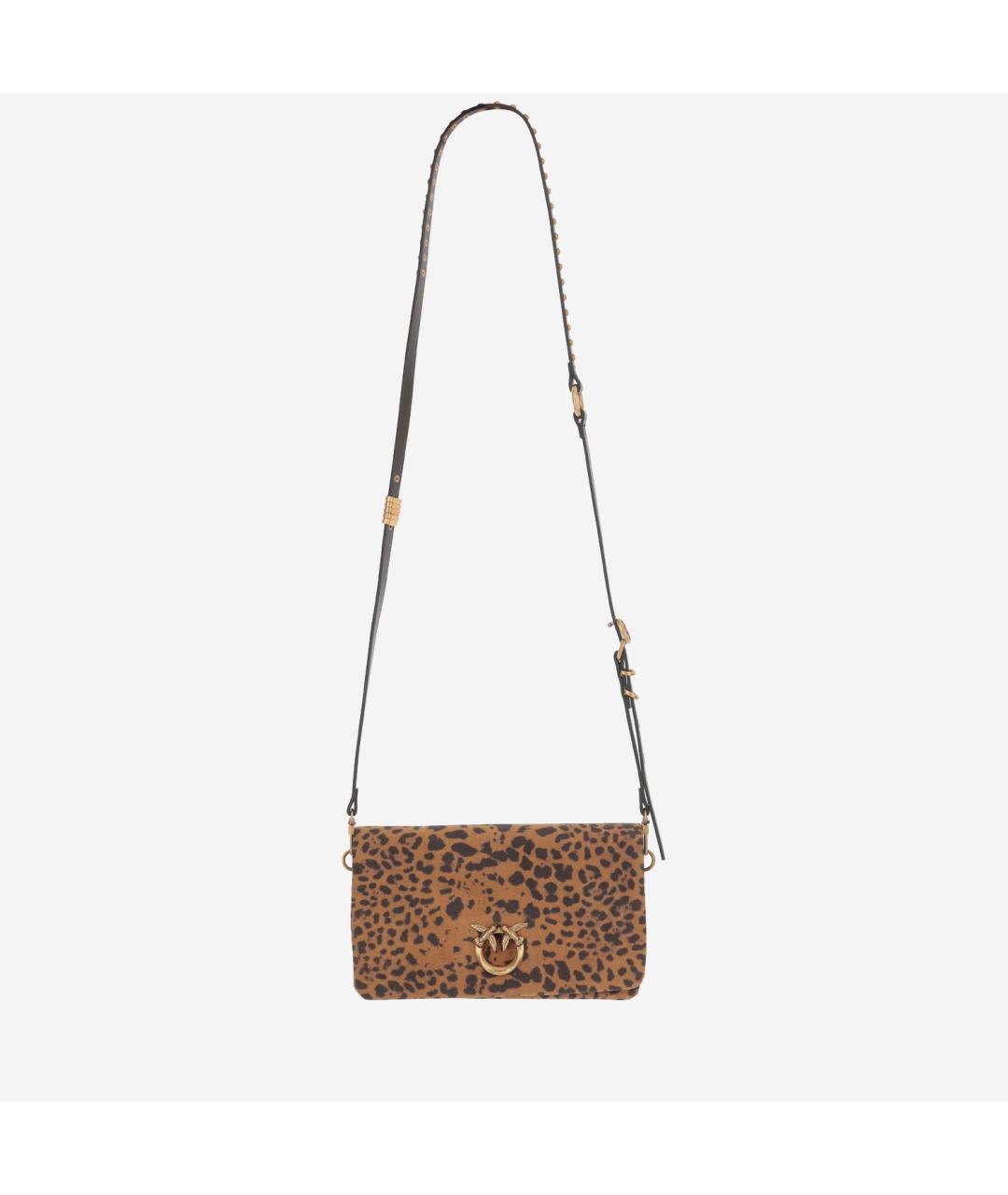 PINKO Коричневая замшевая сумка через плечо, фото 5