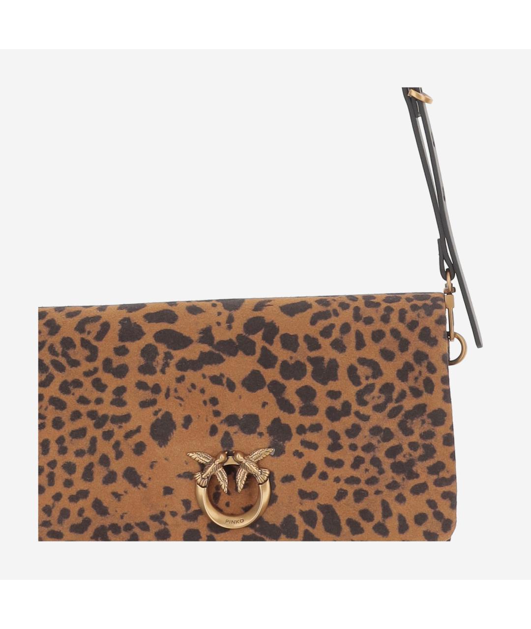 PINKO Коричневая замшевая сумка через плечо, фото 4