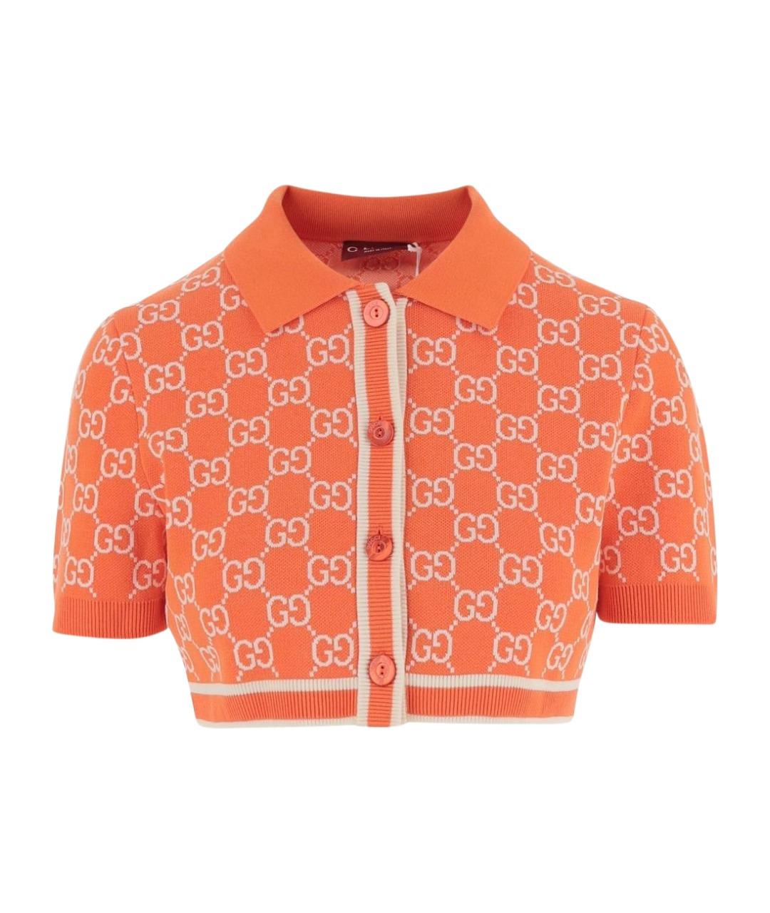 GUCCI Оранжевый хлопковый кардиган, фото 1