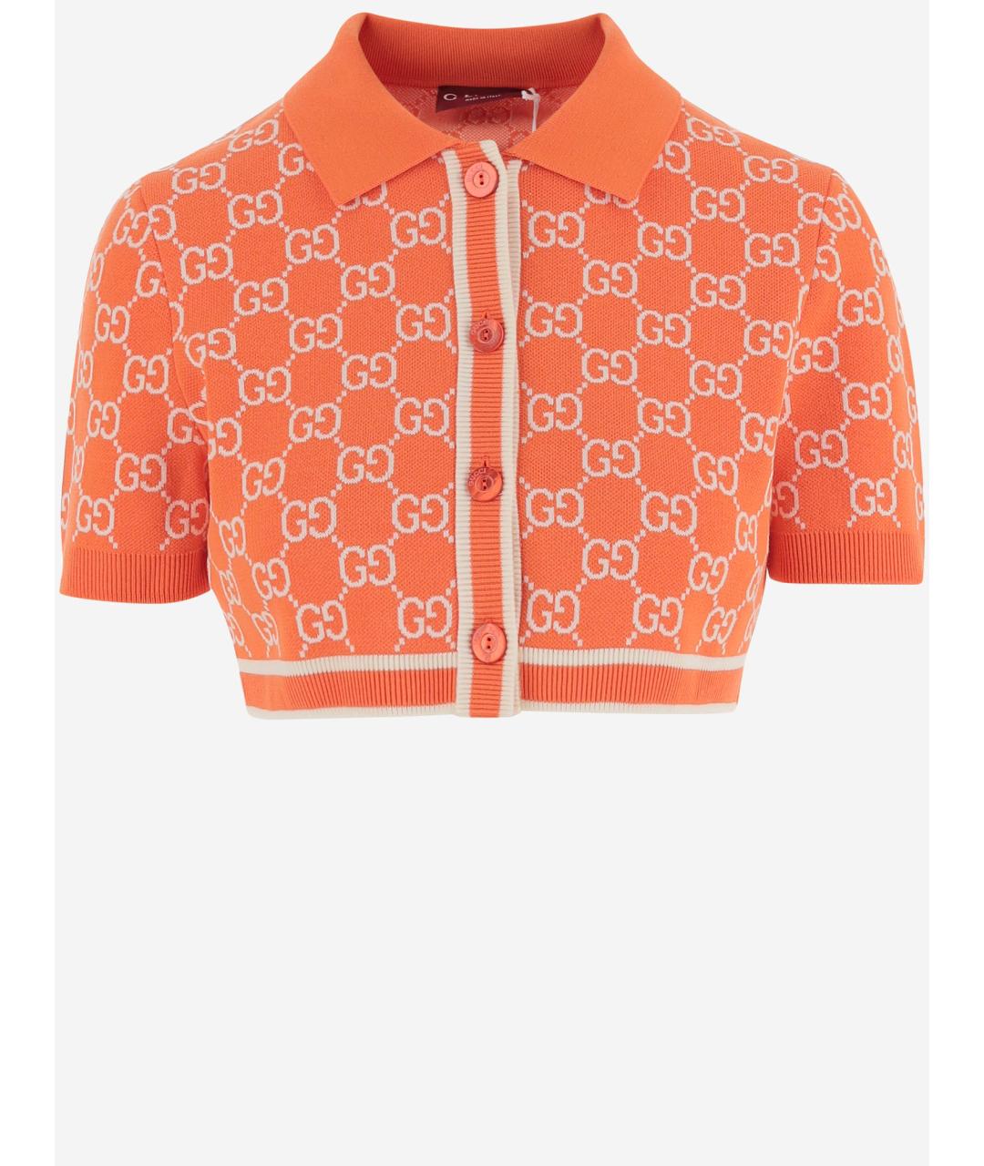 GUCCI Оранжевый хлопковый кардиган, фото 4