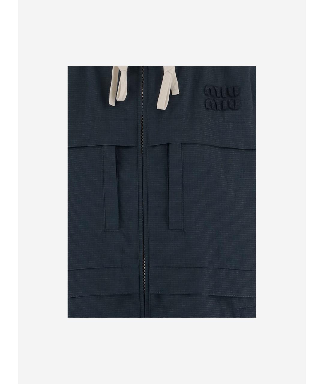 MIU MIU Темно-синяя хлопковая куртка, фото 3