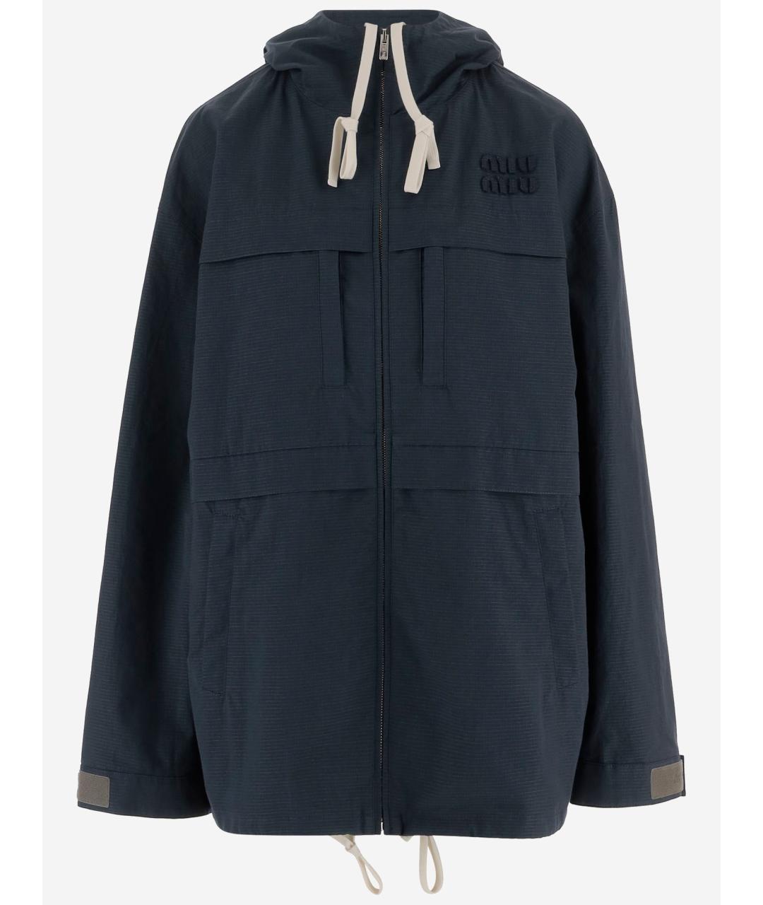 MIU MIU Темно-синяя хлопковая куртка, фото 4