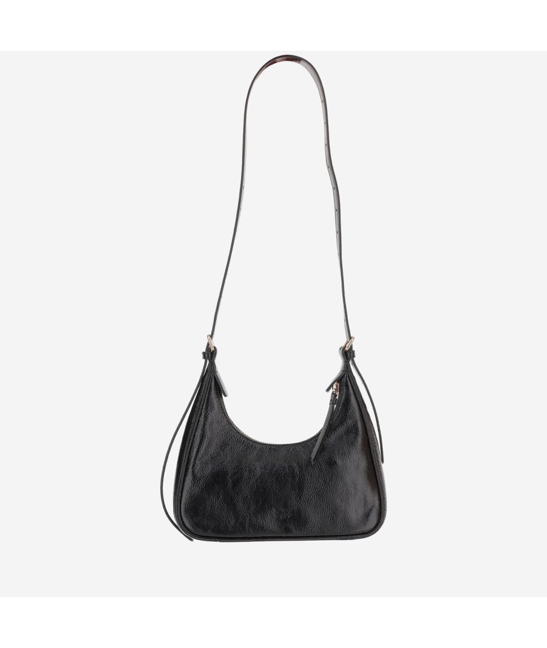 PINKO Черная кожаная сумка через плечо, фото 3