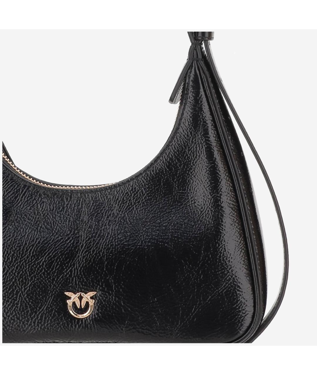 PINKO Черная кожаная сумка через плечо, фото 4