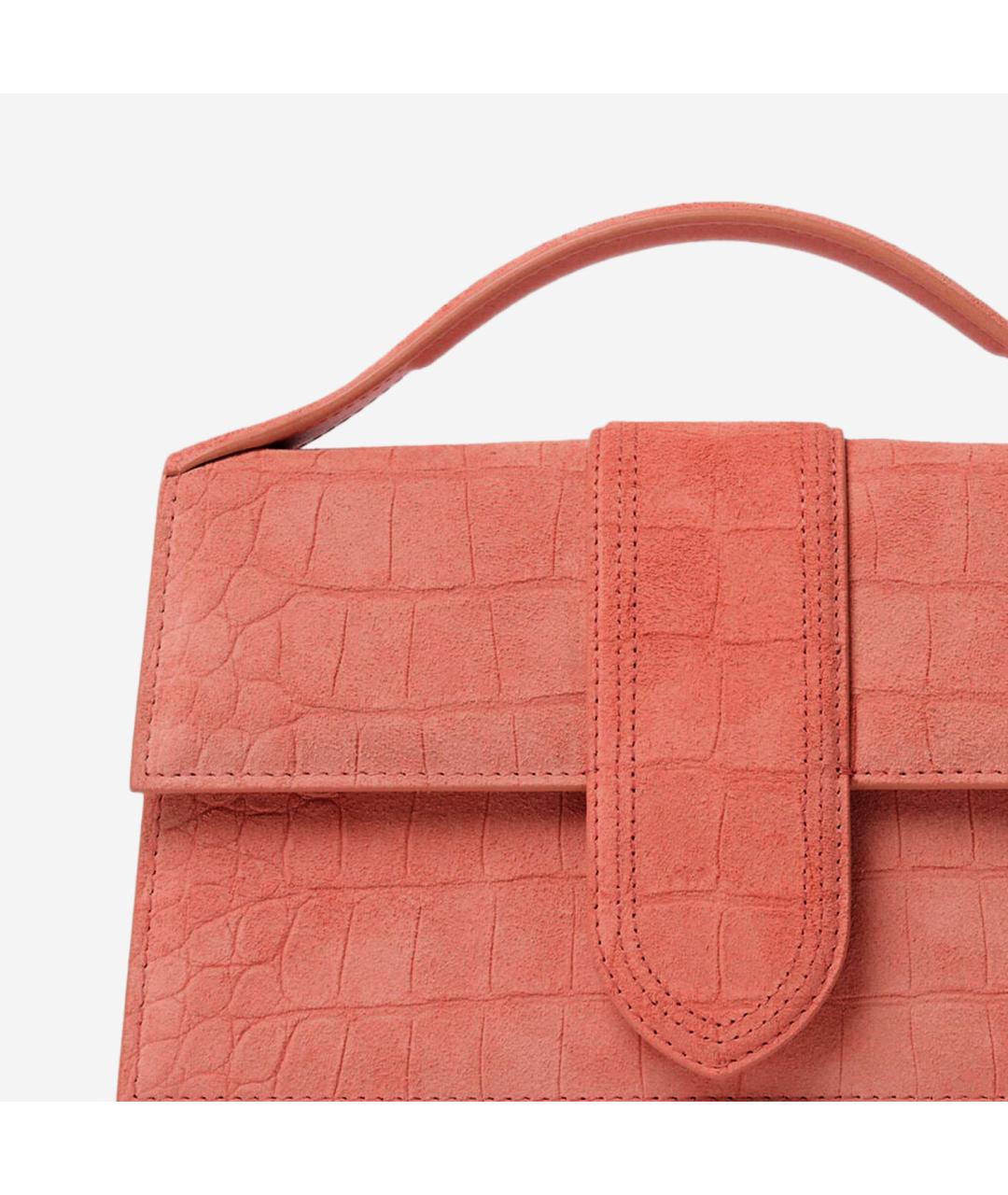 JACQUEMUS Оранжевая замшевая сумка через плечо, фото 4