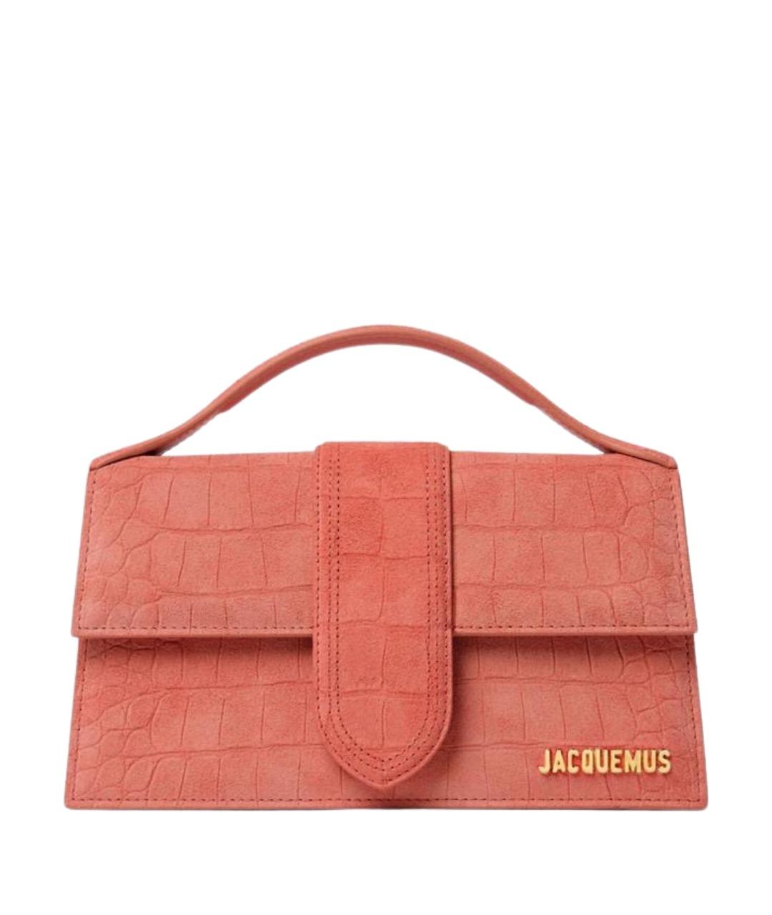 JACQUEMUS Оранжевая замшевая сумка через плечо, фото 1