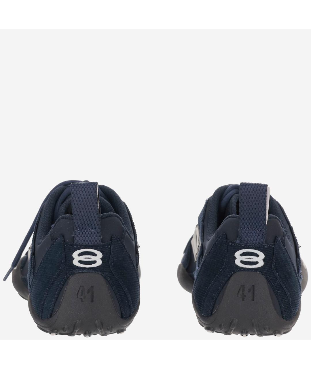 BALENCIAGA Темно-синие текстильные низкие кроссовки / кеды, фото 4