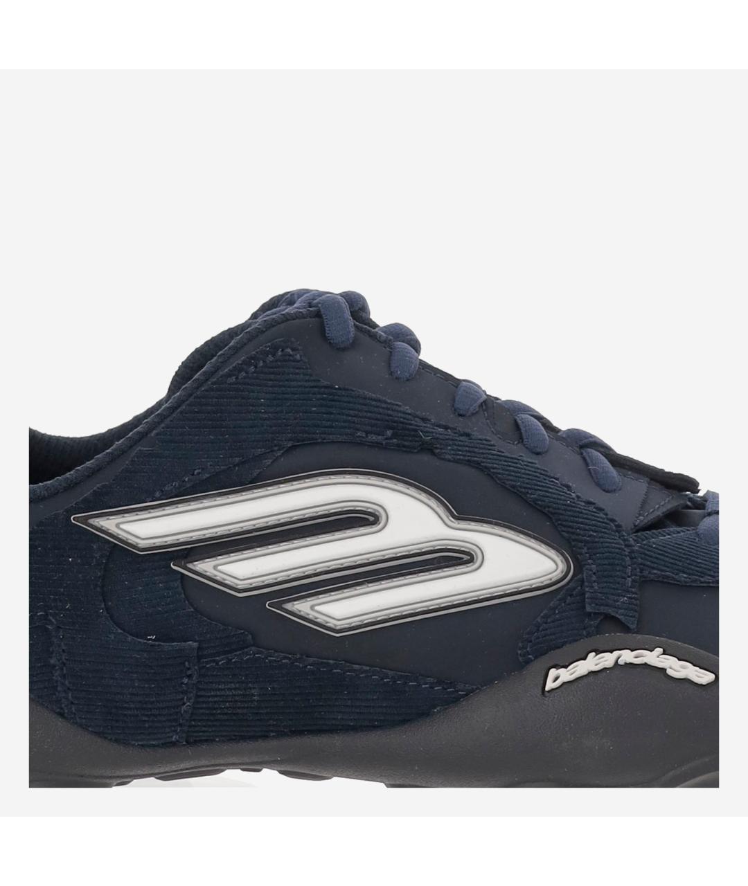 BALENCIAGA Темно-синие текстильные низкие кроссовки / кеды, фото 5