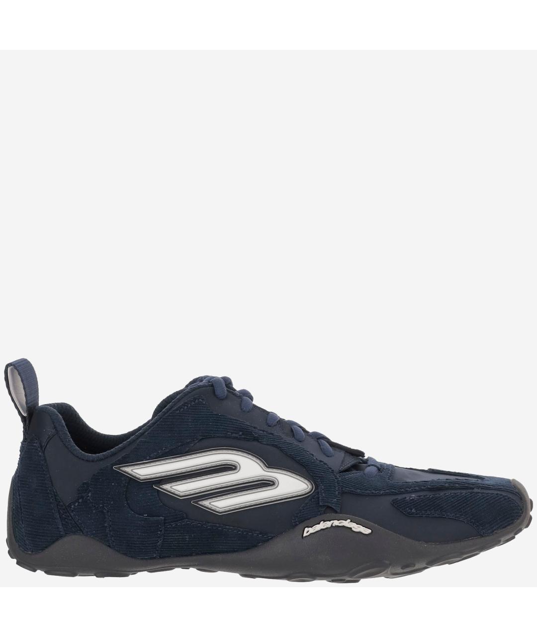 BALENCIAGA Темно-синие текстильные низкие кроссовки / кеды, фото 6