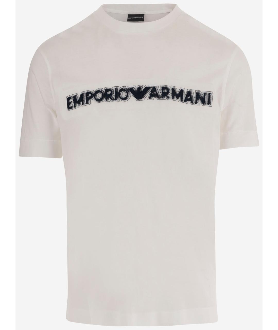 EMPORIO ARMANI Бежевая хлопковая футболка, фото 4