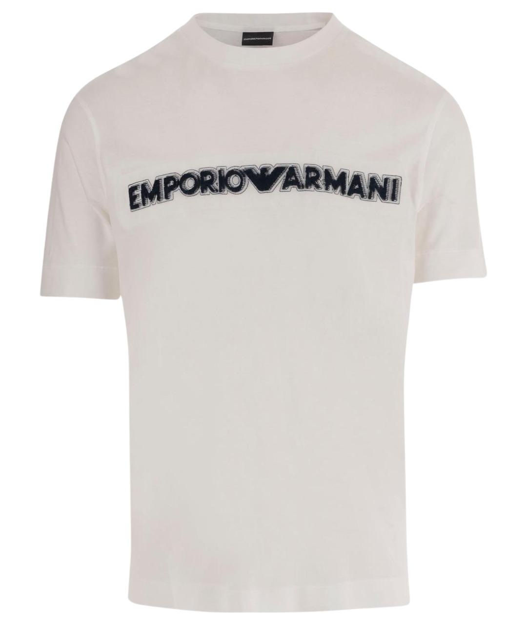 EMPORIO ARMANI Бежевая хлопковая футболка, фото 1