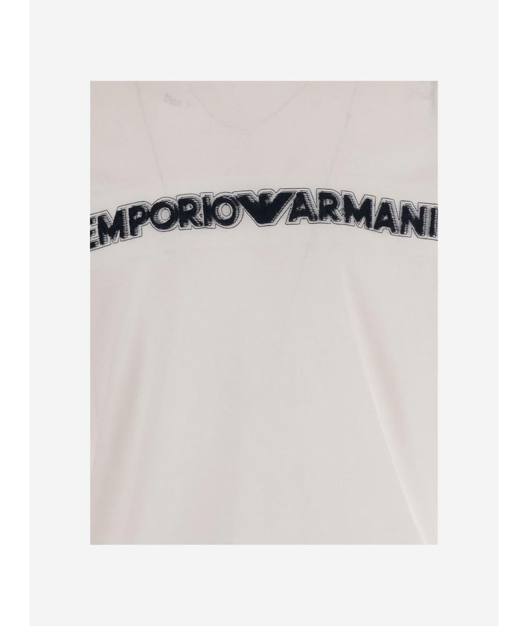 EMPORIO ARMANI Бежевая хлопковая футболка, фото 3