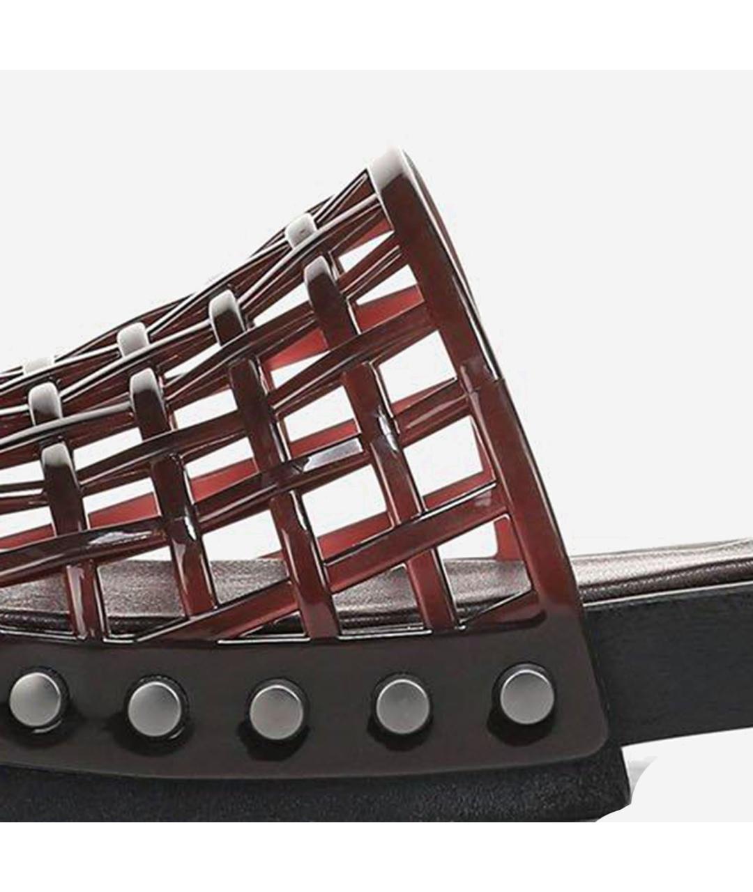 VINCE Коричневые резиновые шлепанцы, фото 5