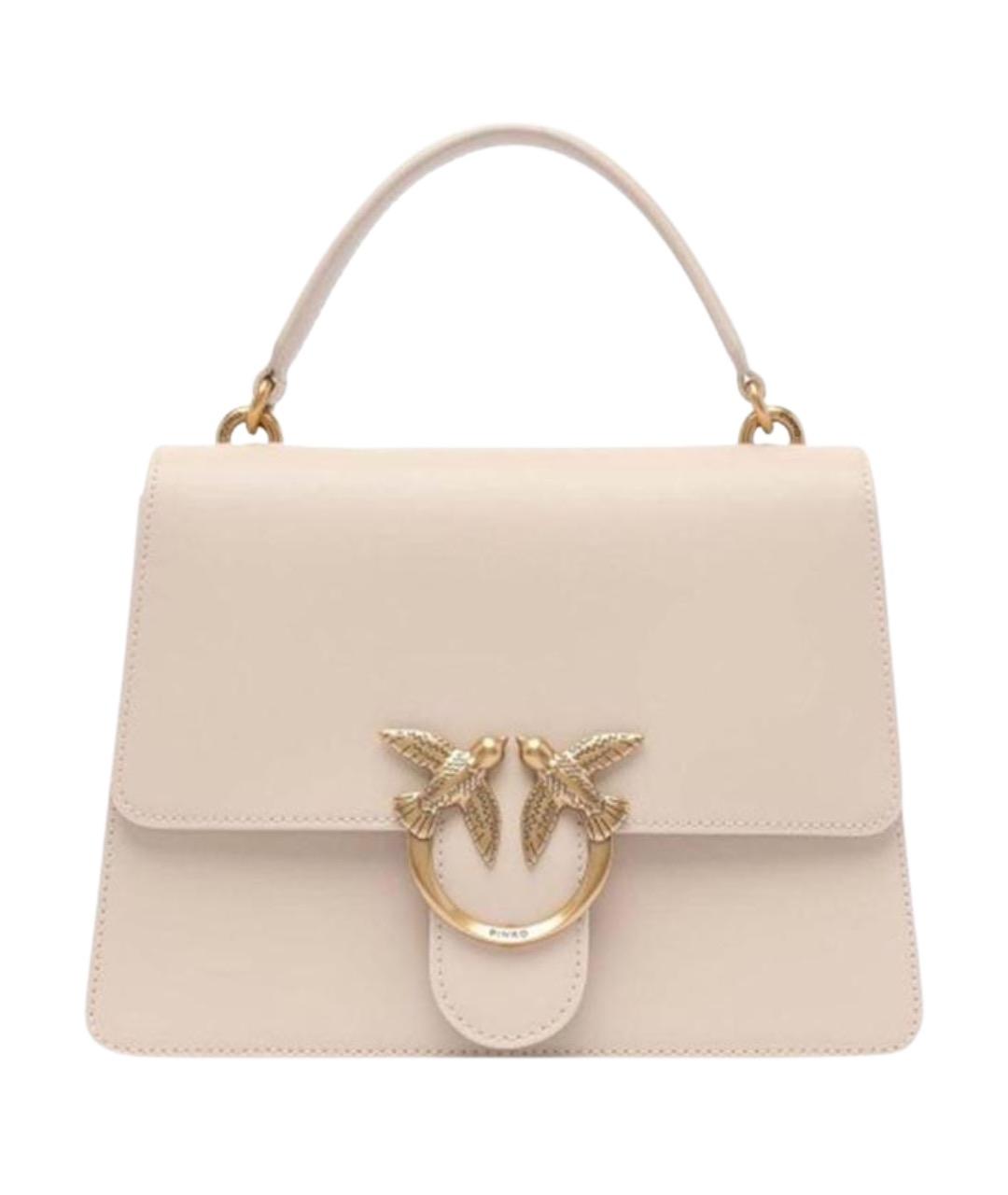 PINKO Бежевая кожаная сумка через плечо, фото 1