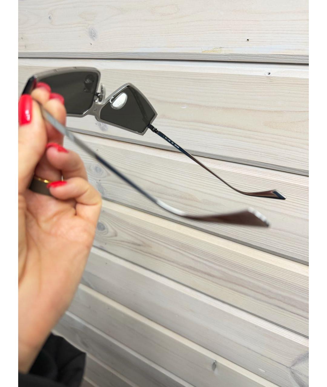 BALENCIAGA Серебряные металлические солнцезащитные очки, фото 6