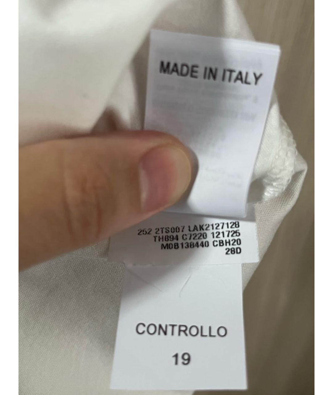 BRUNELLO CUCINELLI Белая хлопковая футболка, фото 5