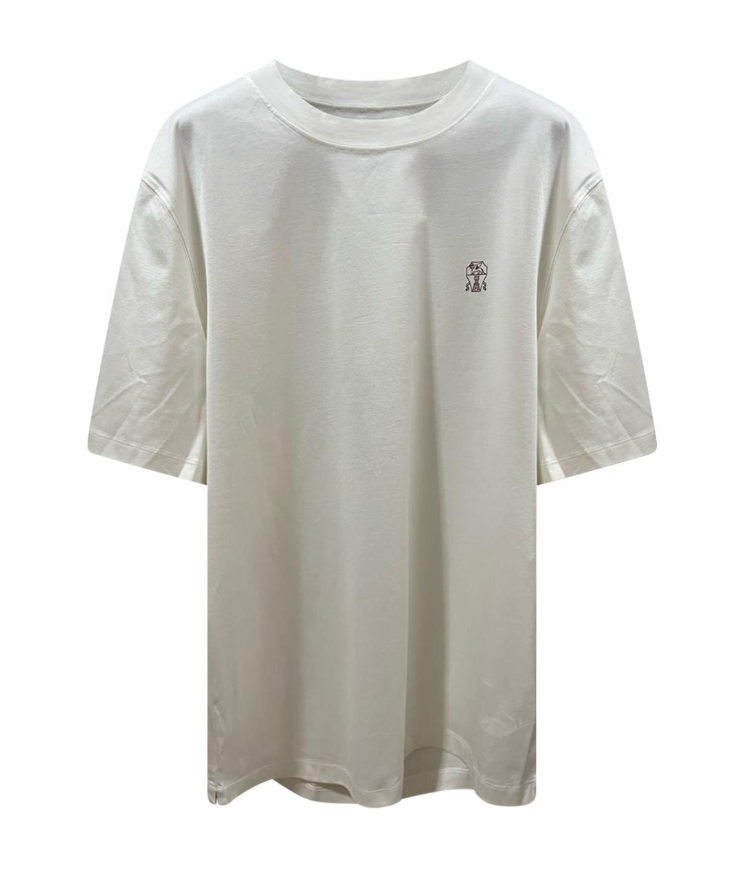 BRUNELLO CUCINELLI Белая хлопковая футболка, фото 1