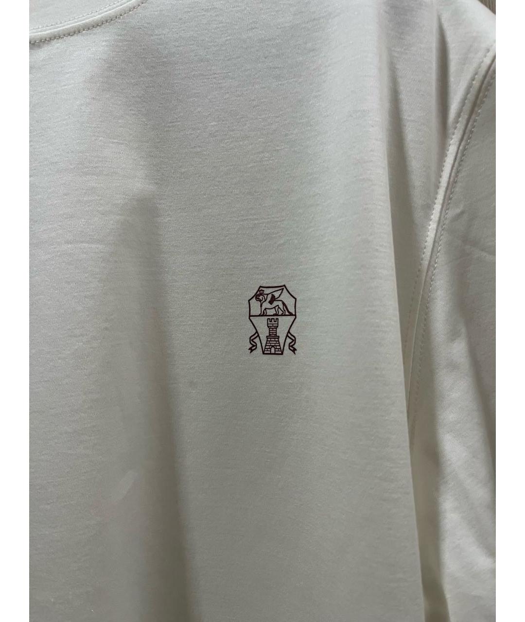 BRUNELLO CUCINELLI Белая хлопковая футболка, фото 2