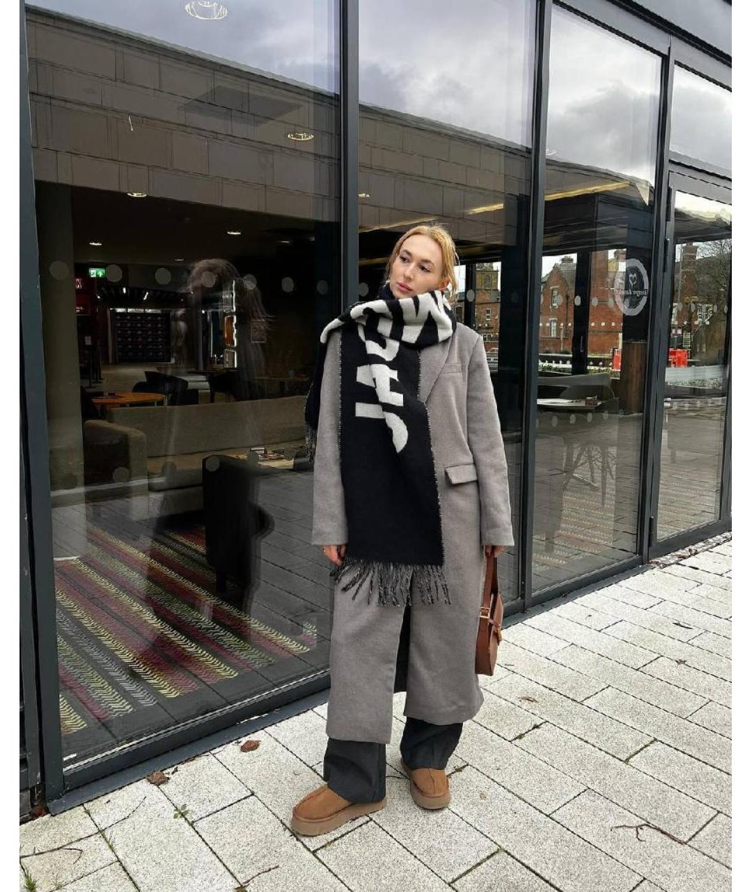 JACQUEMUS Темно-синий шерстяной шарф, фото 3