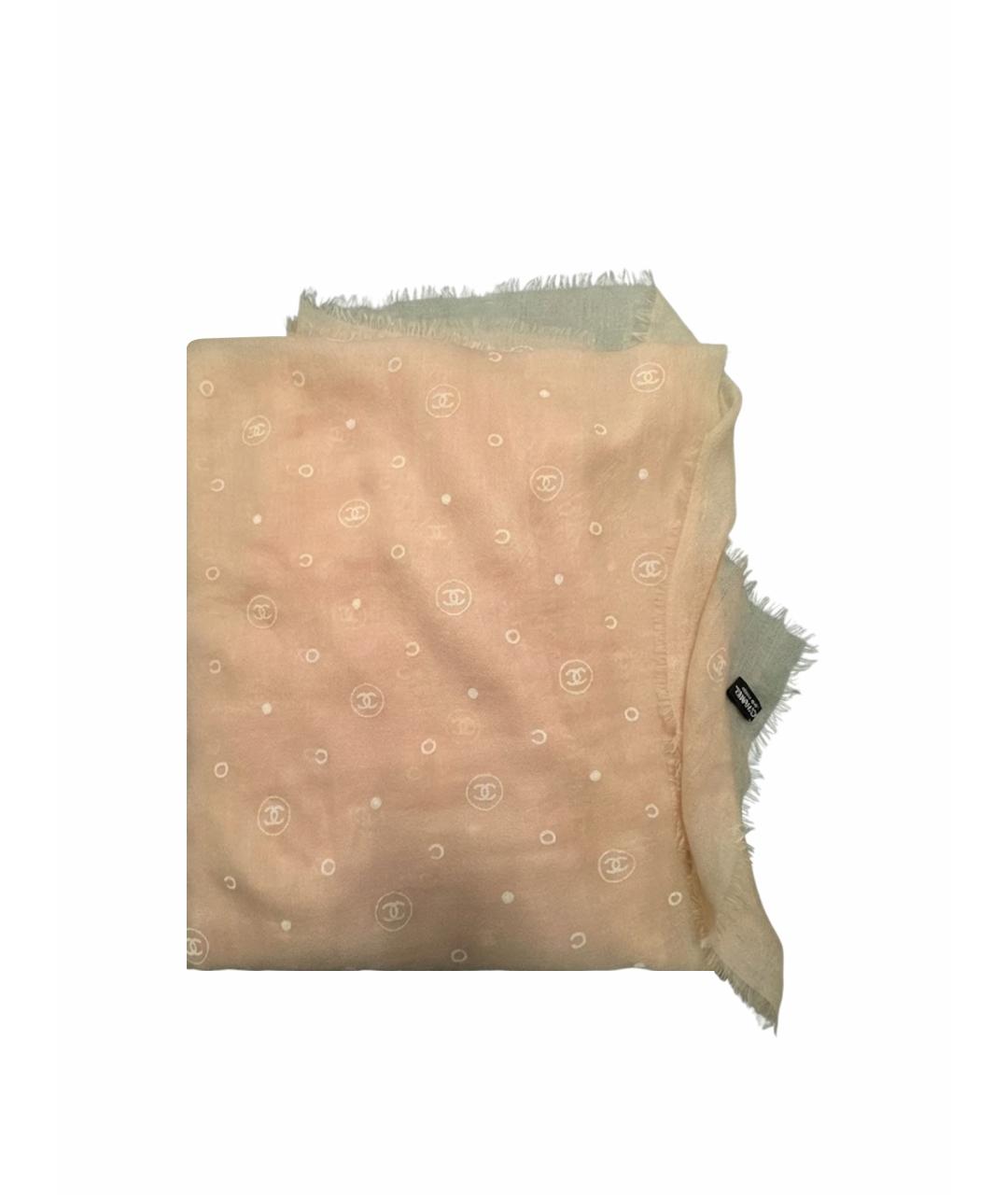 CHANEL Бежевый кашемировый шарф, фото 1